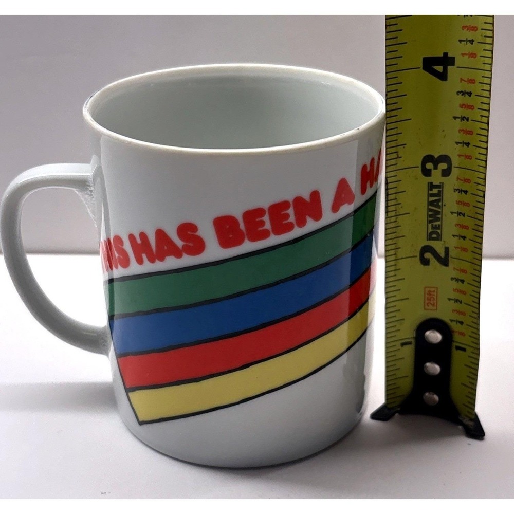 Vintage Snoopy Peanuts Rainbow Mug This Has Been A Happy Day Japan Ceramic 1958 - Picture 6 of 6